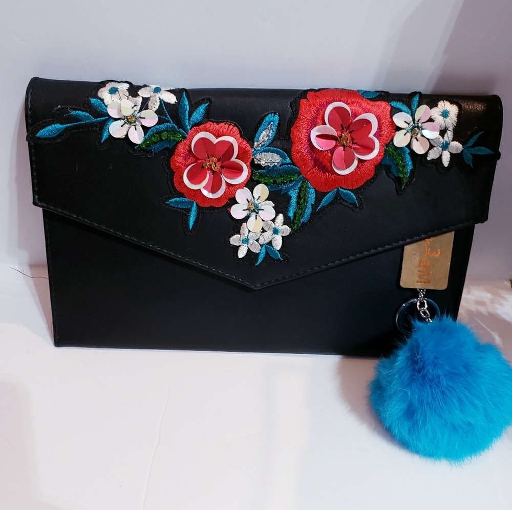 Black with Embroidery Decor Clutch bag 3AM Forever